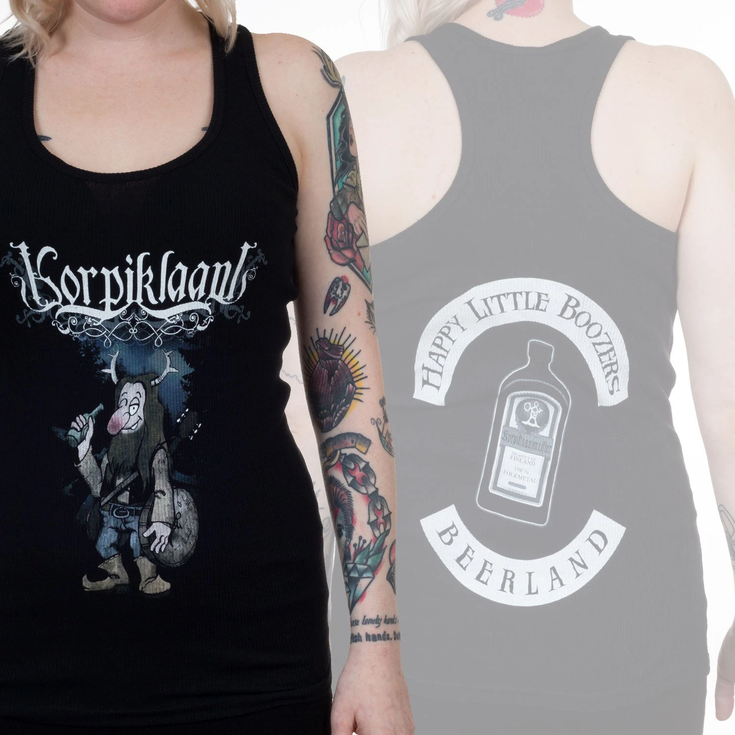 Korpiklaani "Happy Little Boozer" Girls Tank Top 3 Korpiklaani "Happy Little Boozer" Girls Tank Top