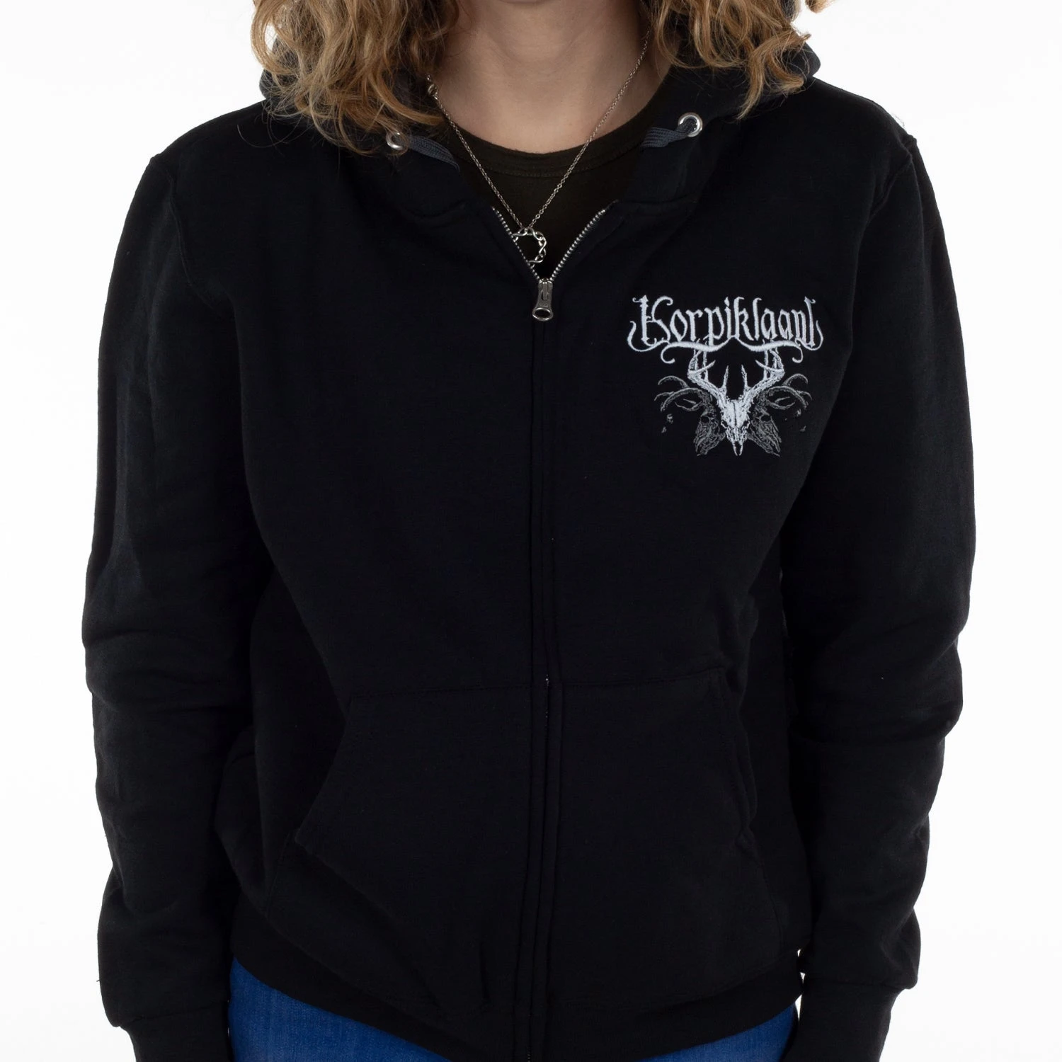 Korpiklaani "Skull" Girls Zipup Hoodie 4 Korpiklaani "Skull" Girls Zipup Hoodie - Image 2