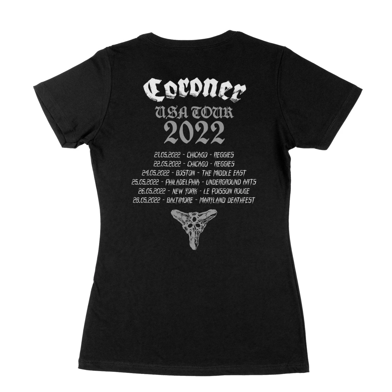 Coroner "Skull 2022 Tour" Girls T-shirt 4 Coroner "Skull 2022 Tour" Girls T-shirt - Image 2