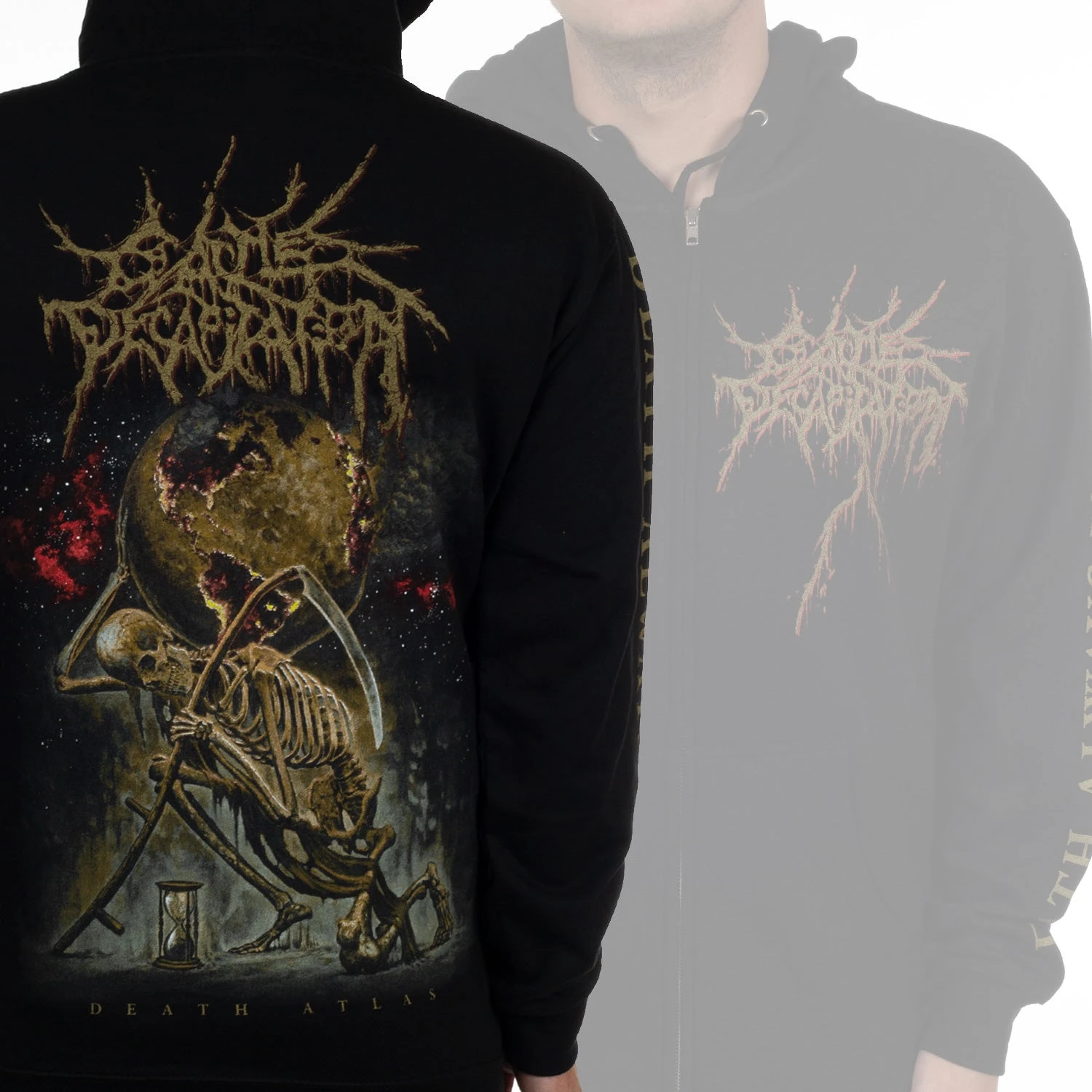 Cattle Decapitation "Death Atlas" Zip Hoodie 3 Cattle Decapitation "Death Atlas" Zip Hoodie