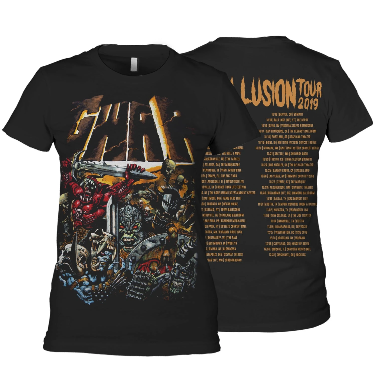 Gwar "The Blood Of Gods Album Art 2019 Tour" Girls T-shirt 3 Gwar "The Blood Of Gods Album Art 2019 Tour" Girls T-shirt